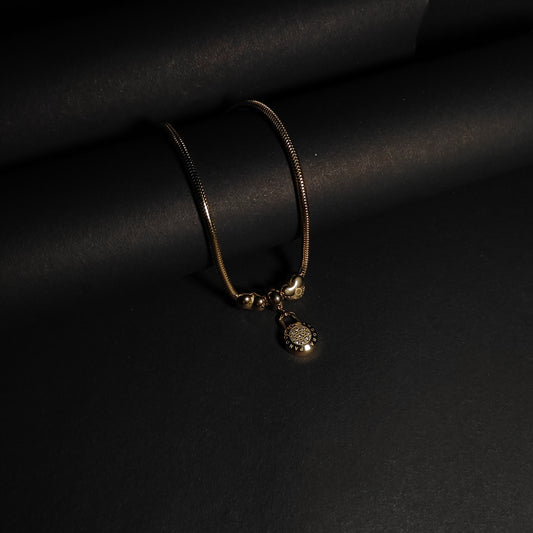 Celestial Lock Spark Necklace | Pandora Inspired Gold Pendant with Delicate Sparkle