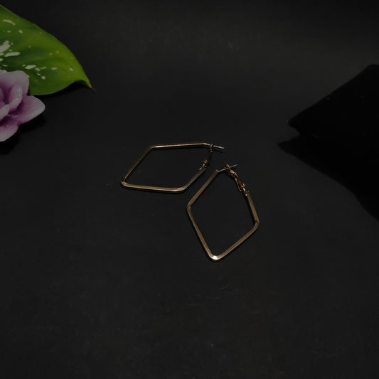 Aurelian Facet Hoops | Geometric Diamond Shaped Gold Statement Hoops