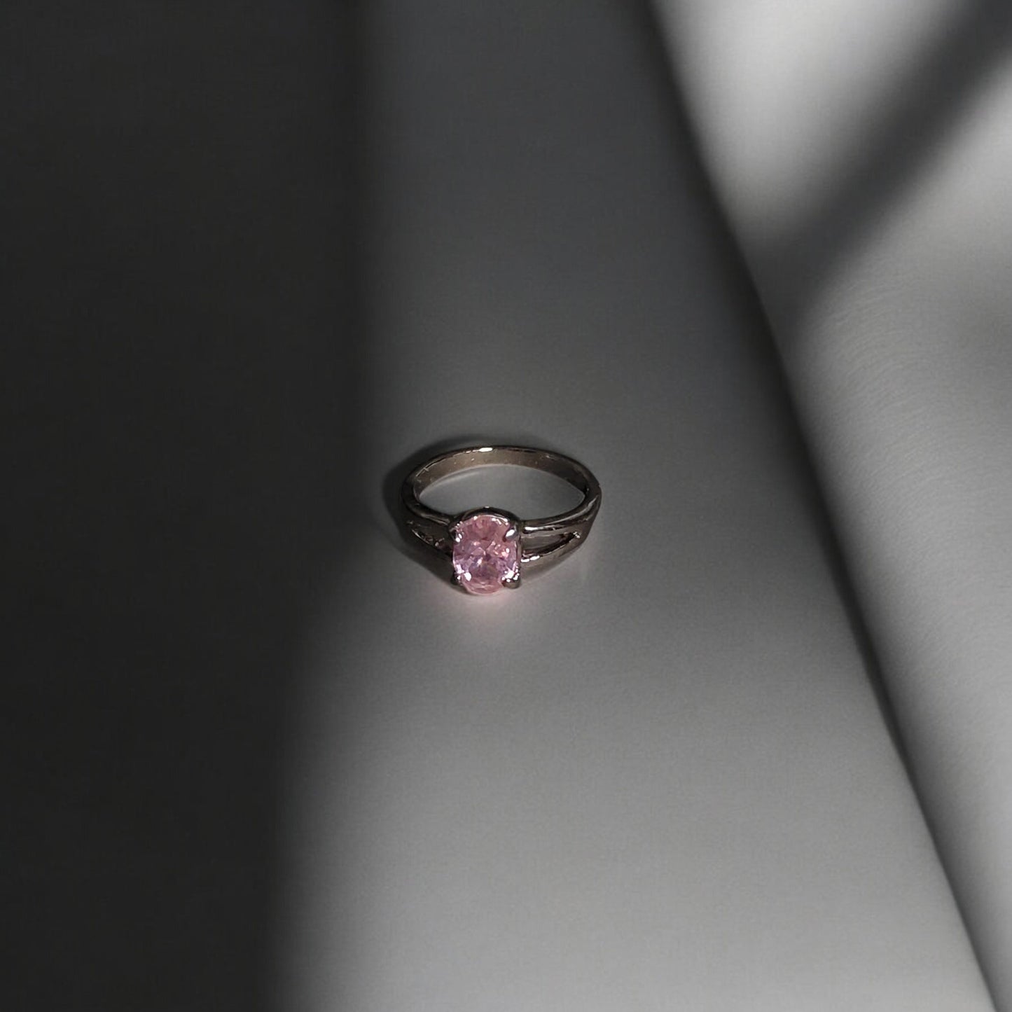 Pink Spinel Solitaire Ring | Oval Pink Gemstone Bezel Set Ring for Women