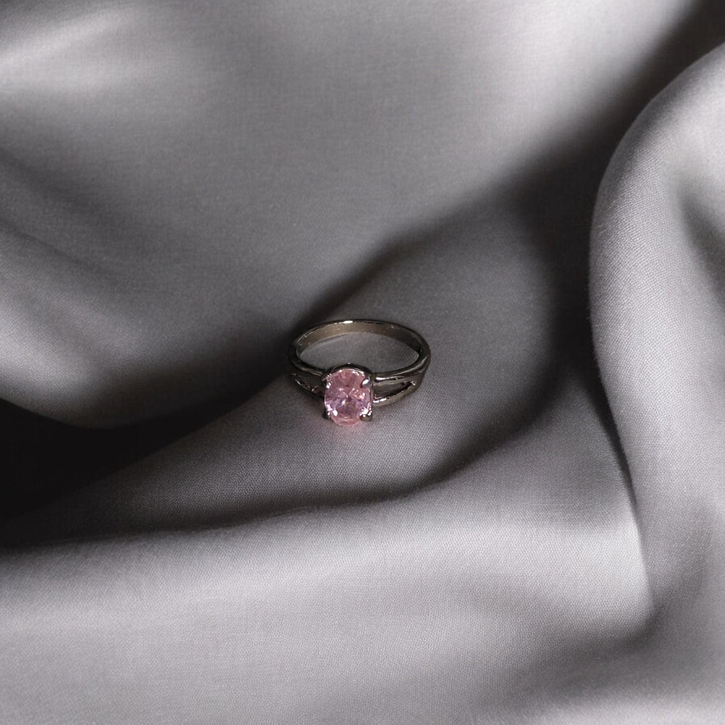 Pink Spinel Solitaire Ring | Oval Pink Gemstone Bezel Set Ring for Women