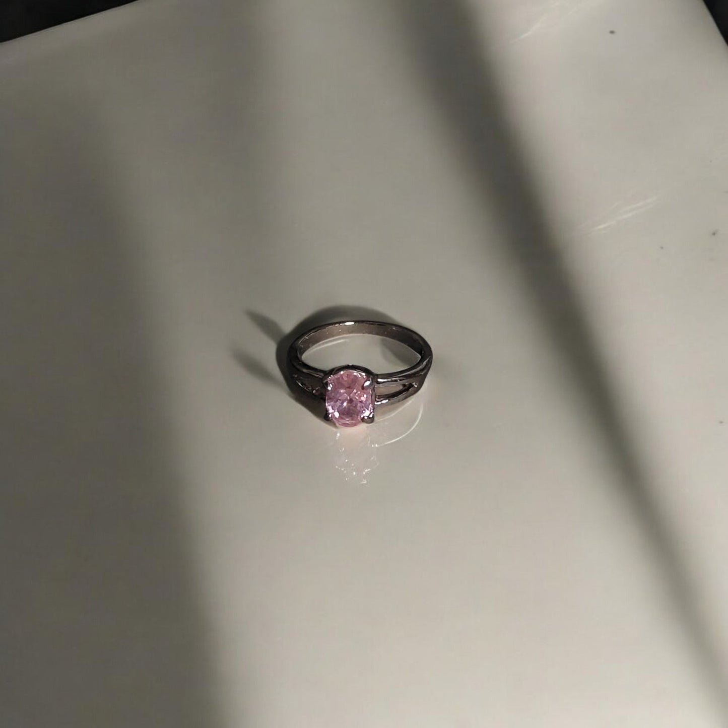 Pink Spinel Solitaire Ring | Oval Pink Gemstone Bezel Set Ring for Women