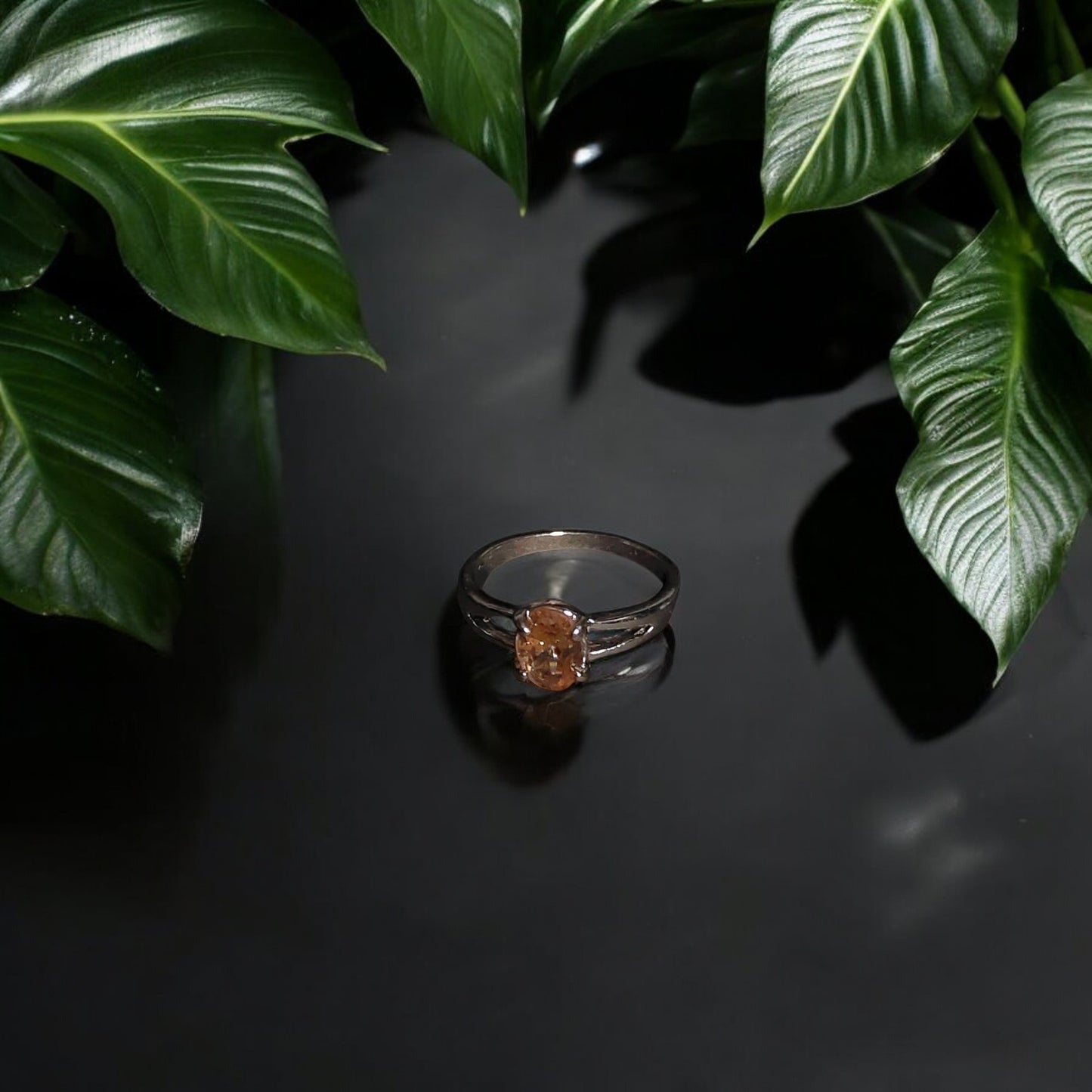 Yellow Spinel Solitaire Ring | Oval Yellow Gemstone Bezel Set Ring for Women