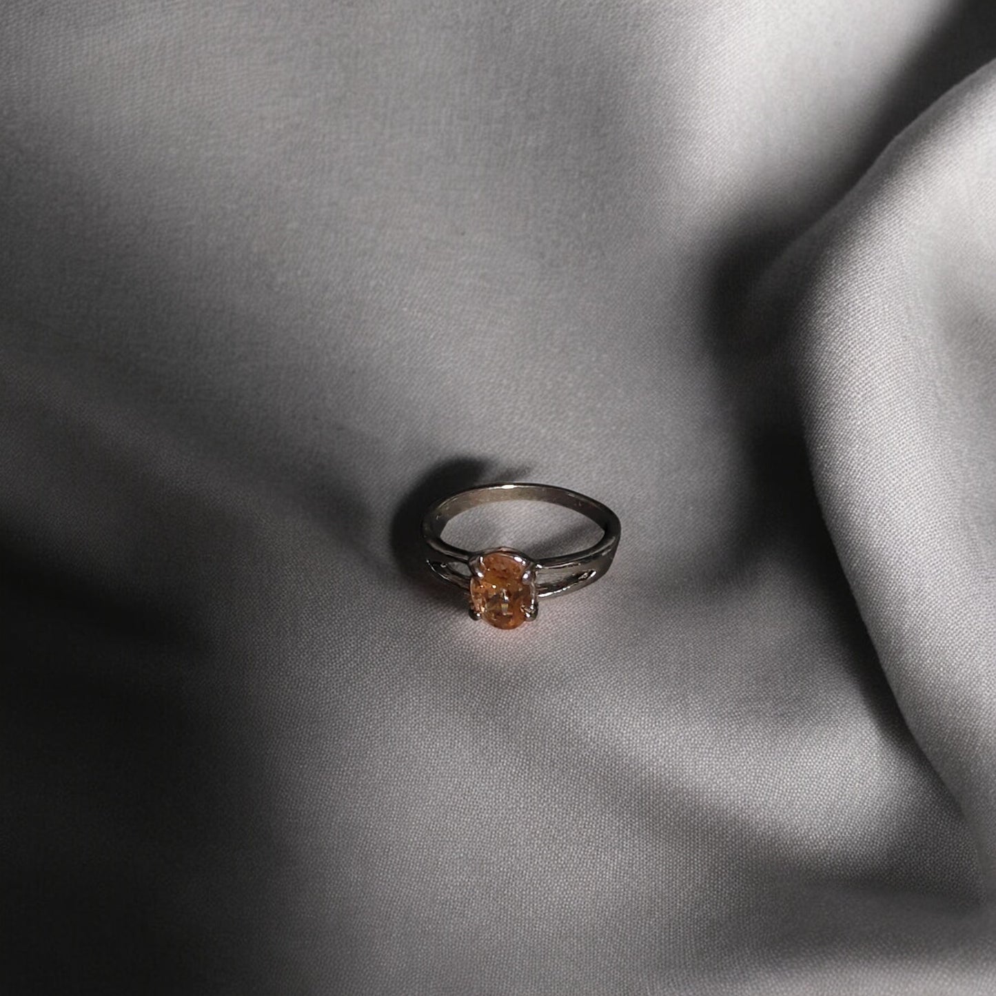 Yellow Spinel Solitaire Ring | Oval Yellow Gemstone Bezel Set Ring for Women
