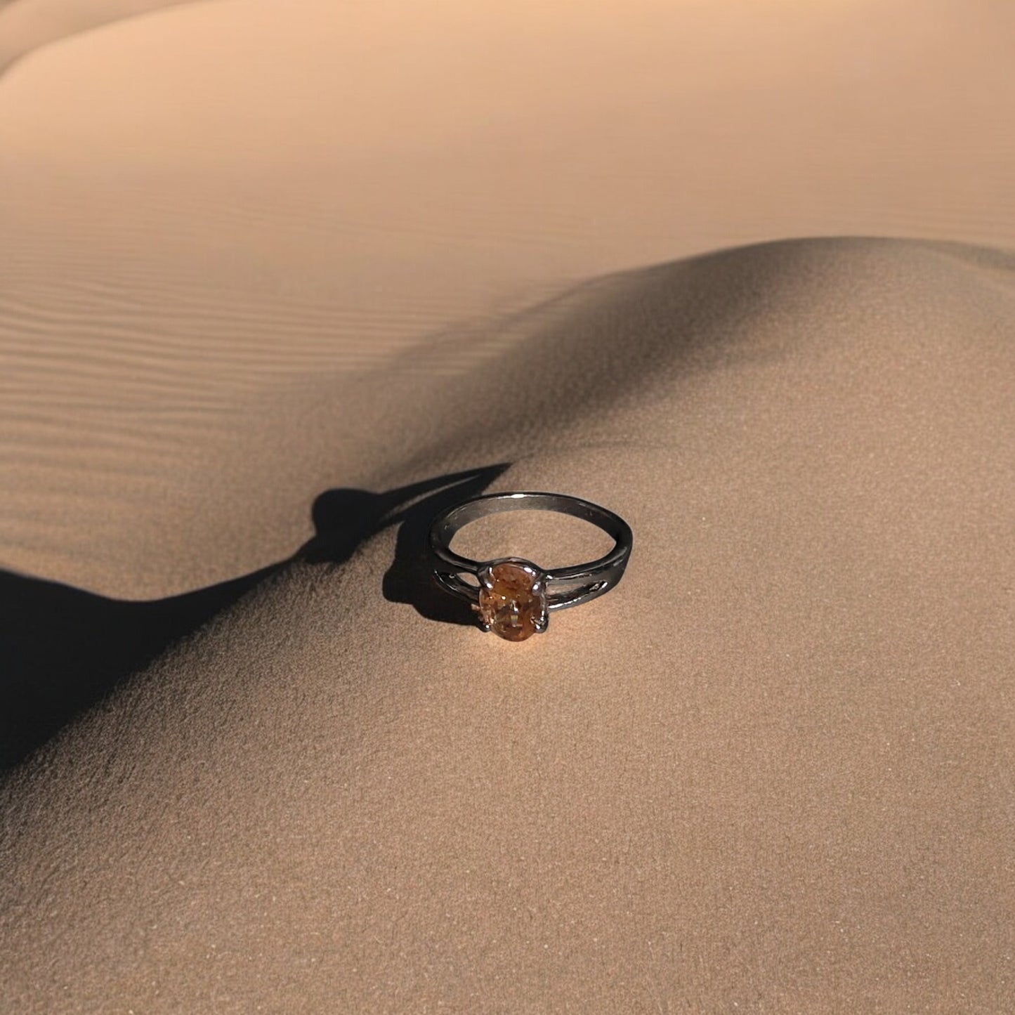 Yellow Spinel Solitaire Ring | Oval Yellow Gemstone Bezel Set Ring for Women