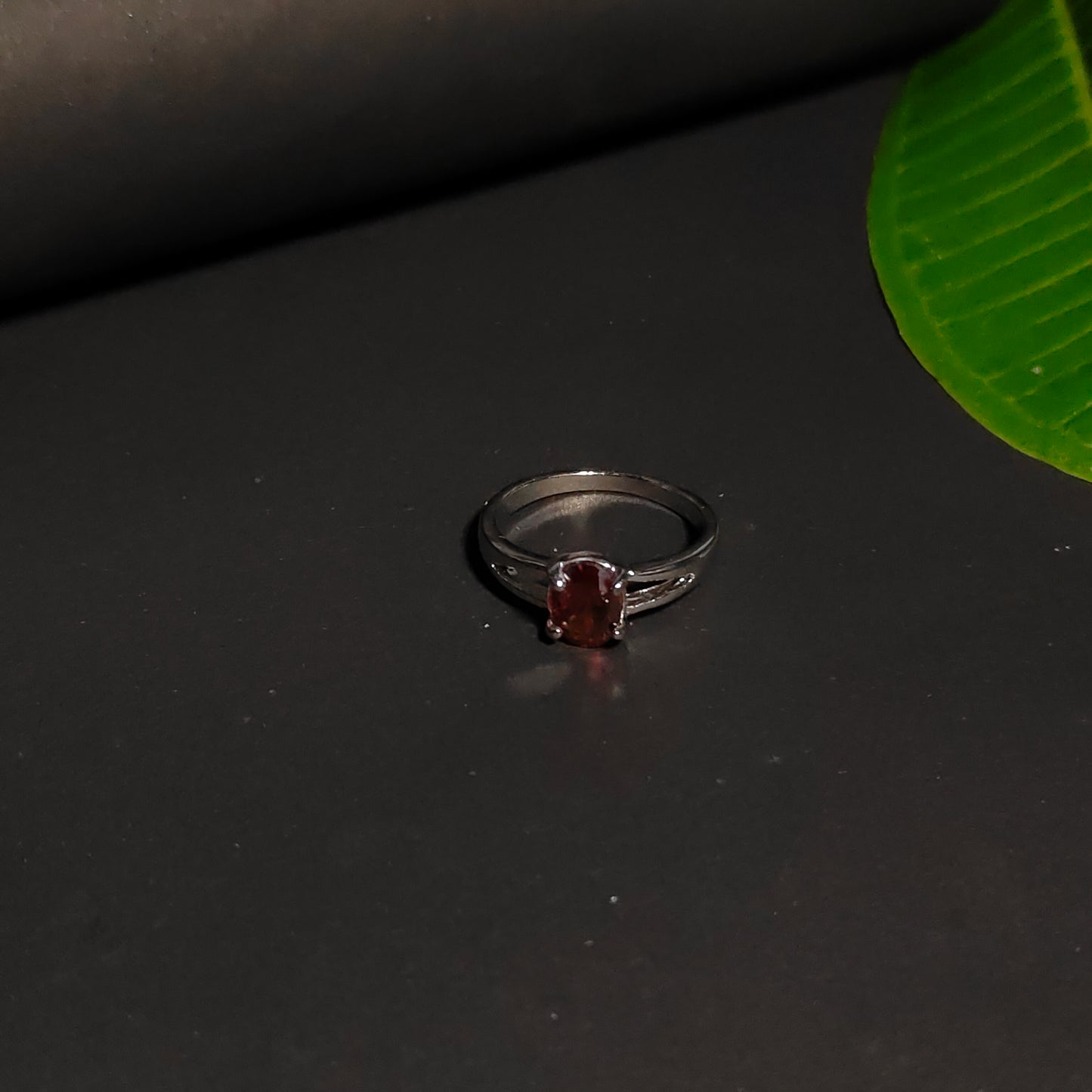 Red Spinel Solitaire Ring | Oval Red Gemstone Bezel Set Ring for Women