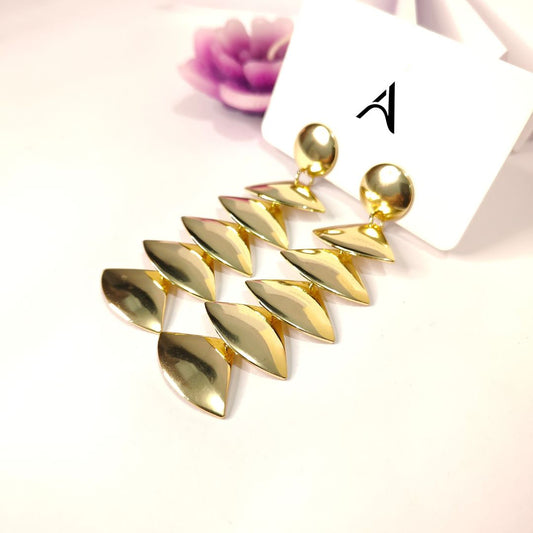 Auric Elegance Danglers | Gold Polish Statement Wear