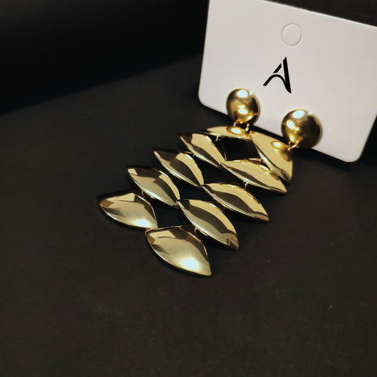 Auric Elegance Danglers | Gold Polish Statement Wear