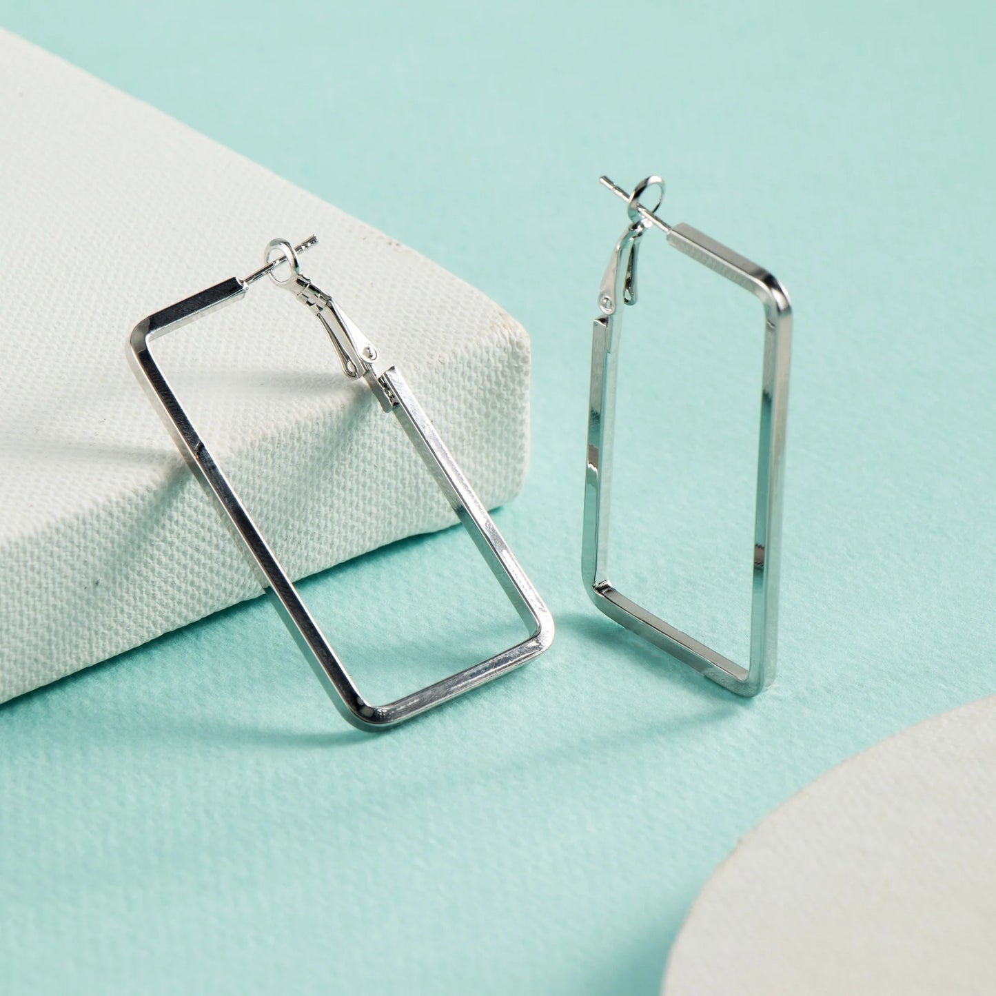Creeknest Zenith Linear Hoops | Modern Geometric Rectangular Hoops