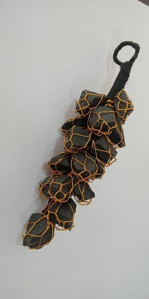 Black Tourmaline Door Hanging | Powerful Crystal Protection for Positive Home Energy