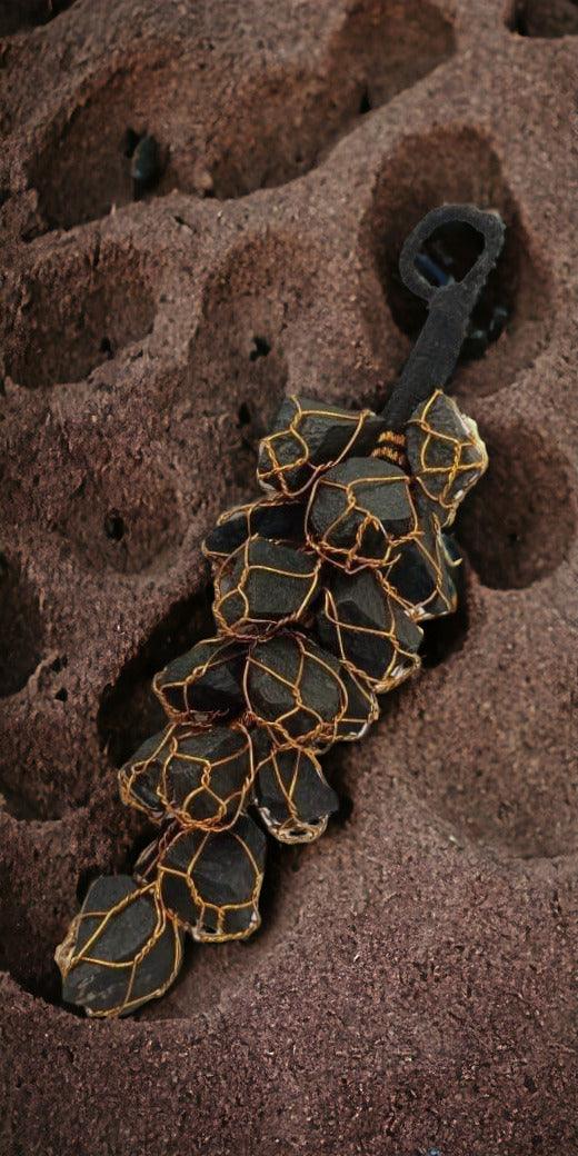 Black Tourmaline Door Hanging | Powerful Crystal Protection for Positive Home Energy