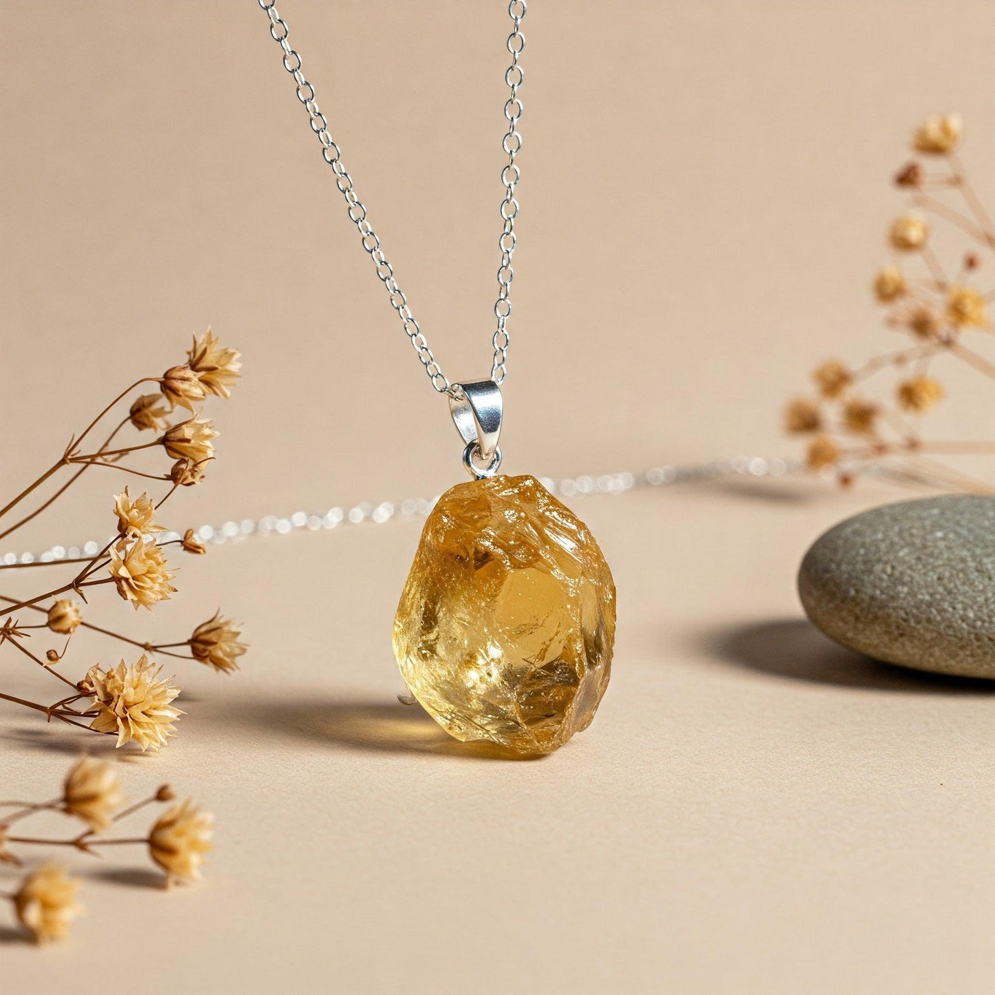 Citrine Pendant | Natural Healing Crystal for Abundance, Success & Positive Energy