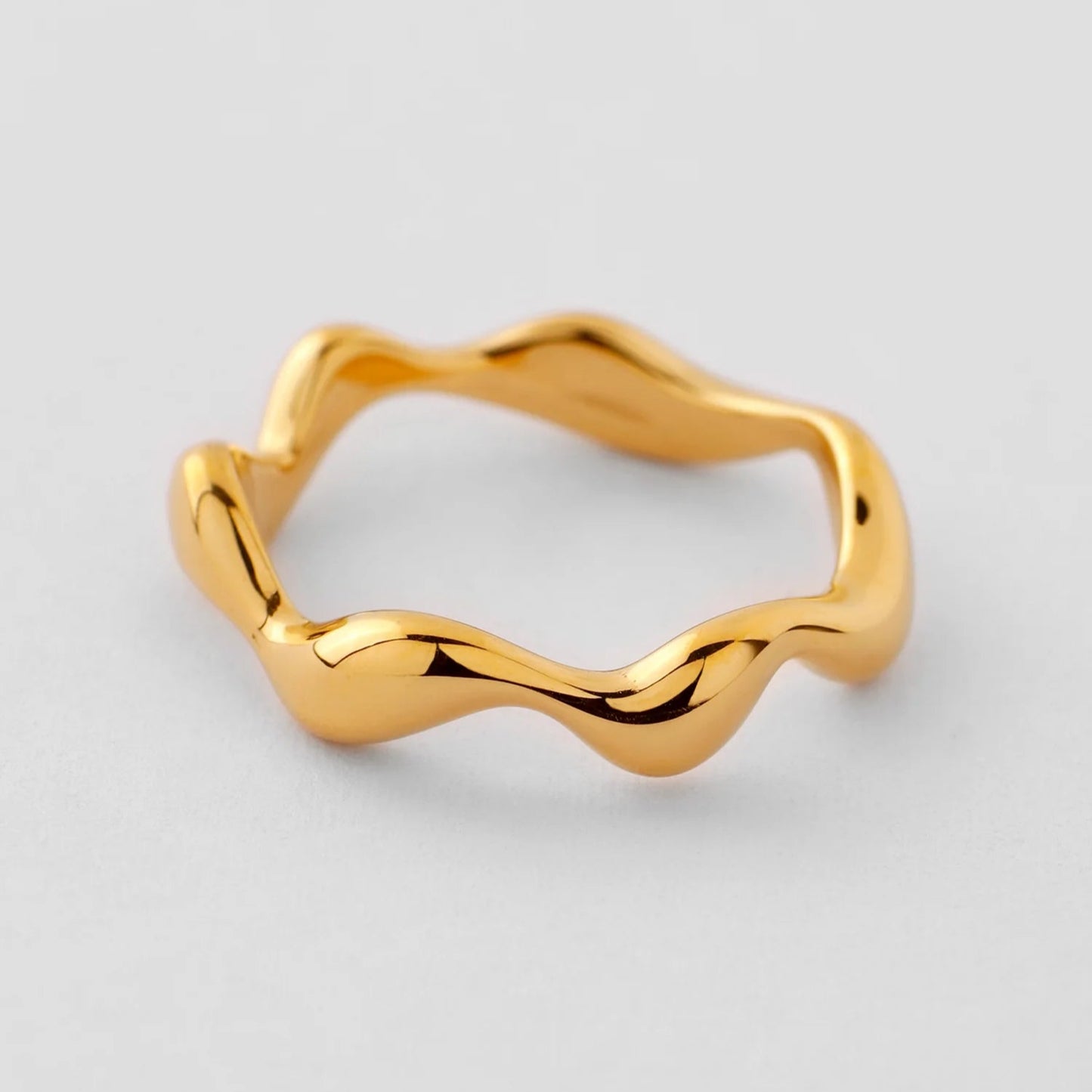 Nuanced Flow Ring Duo | Sculptural Statement with Organic Curve Design
