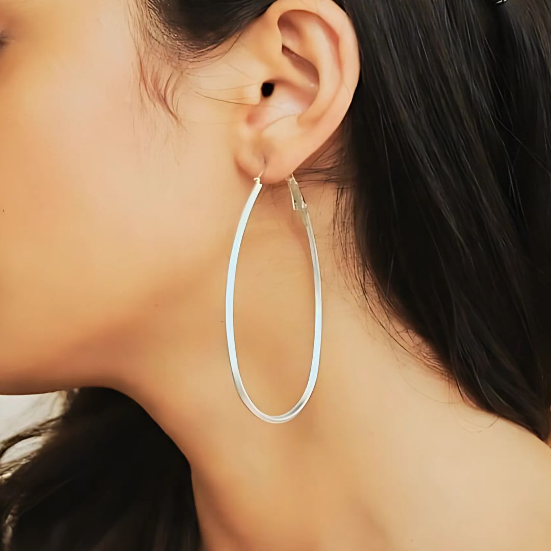 Lumina Ellipse Hoops | Modern Oval Hoops with Polished Finish
