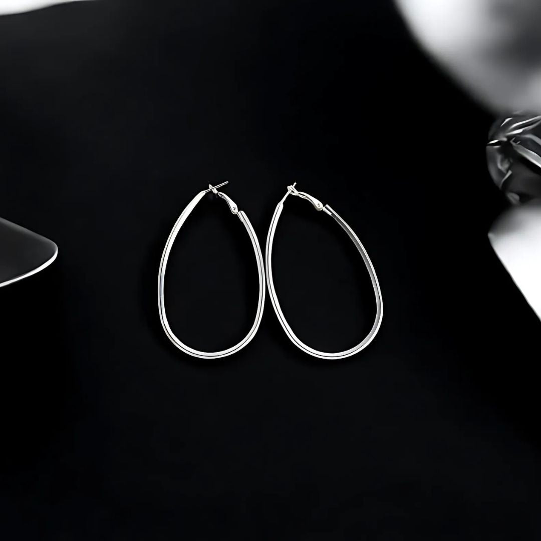 Lumina Ellipse Hoops | Modern Oval Hoops with Polished Finish