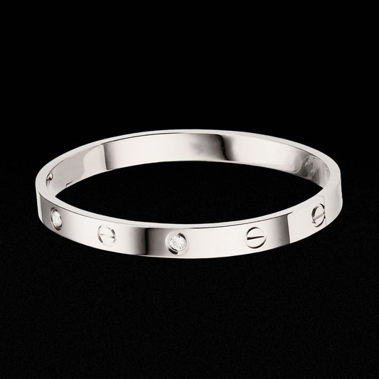 Screw Motif Love Bangle | Durable Stainless Steel Bangle with Crystal Accents