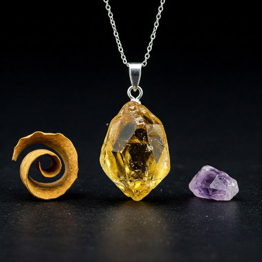 Citrine Pendant | Natural Healing Crystal for Abundance, Success & Positive Energy