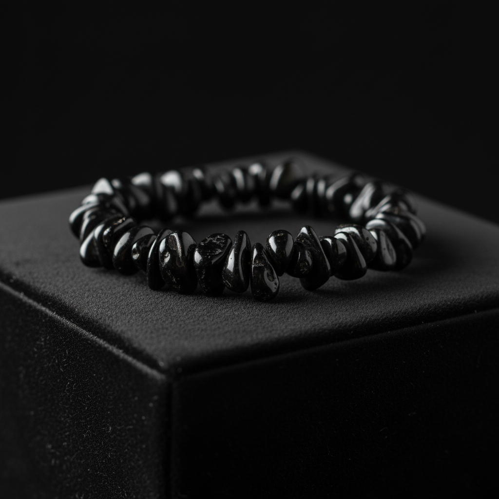 Black Obsidian Bracelet for Protection & Grounding | Handcrafted Chips Beads Design | Healing Crystal Energy Bracelet for Men & Women