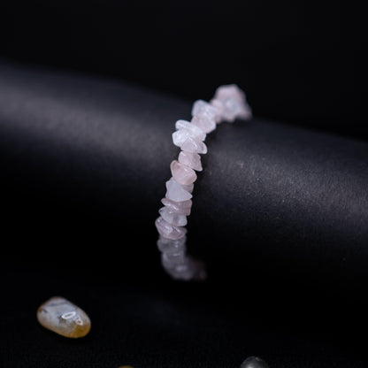 Rose Quartz Chip Bracelet: Genuine Gemstone for Love, Harmony & Everyday Elegance