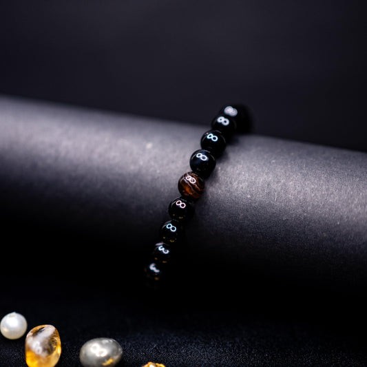 Authentic Black Sulemani Hakik Bracelet | Healing Crystal for Protection & Strength | Unisex, Adjustable Fit