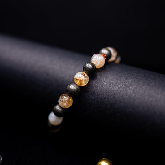 Citrine & Pyrite Abundance Combination Bracelet | Attract Wealth, Success & Manifestation with Powerful Gemstones