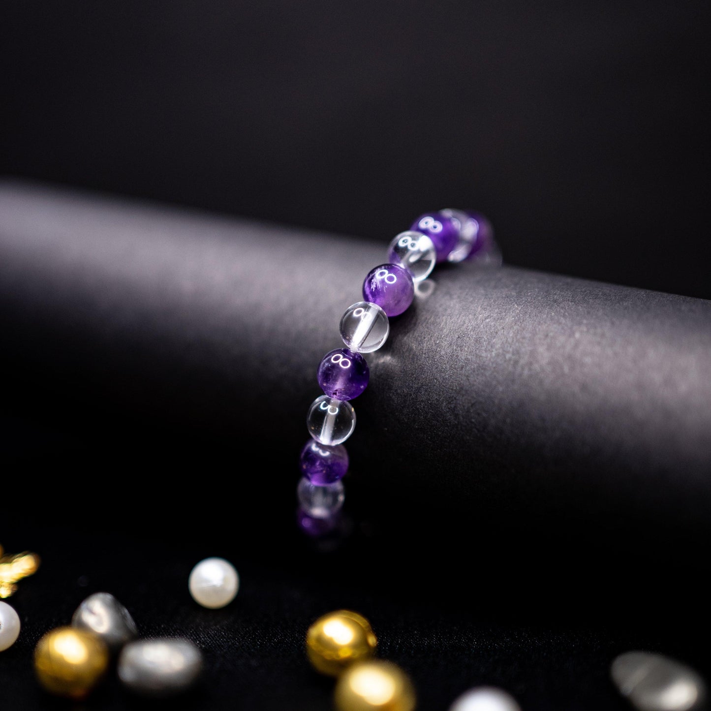 Amethyst & Clear Quartz Power Bracelet | Natural Gemstones for Harmony, Clarity & Style