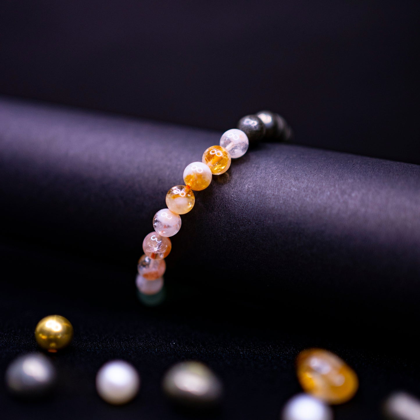 Green Aventurine, Citrine & Pyrite Crystal Bracelet | Luck, Wealth & Energy Protection