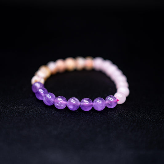 Amethyst, Rose Quartz, & Citrine Crystal Combination Bracelet | Healing Energy, Love, Positivity, Abundance