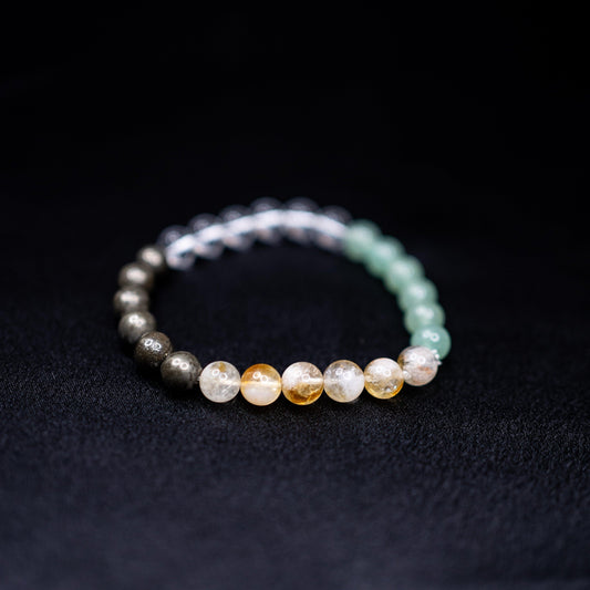 Green Aventurine, Citrine, Pyrite & Clear Quartz | Clarity, Abundance & Luck Bracelet