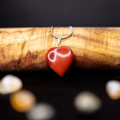 Red Jasper Heart Pendant | Energy Boost, Confidence, Grounding