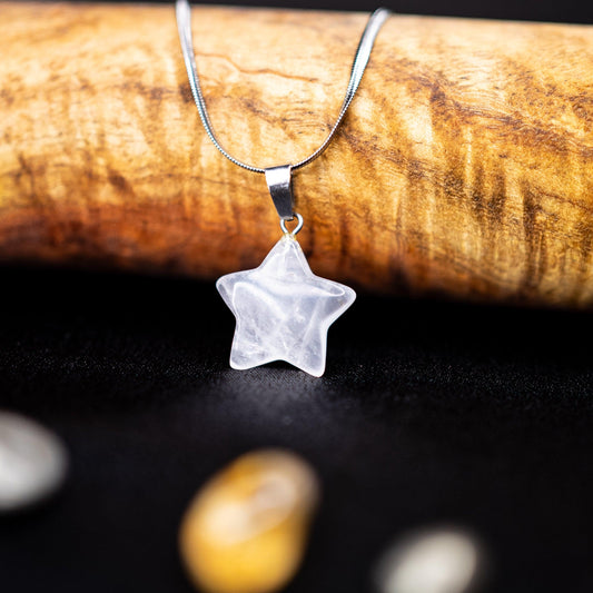 Clear Quartz Star Pendant | Amplify Energy, Clarity, Intention Setting