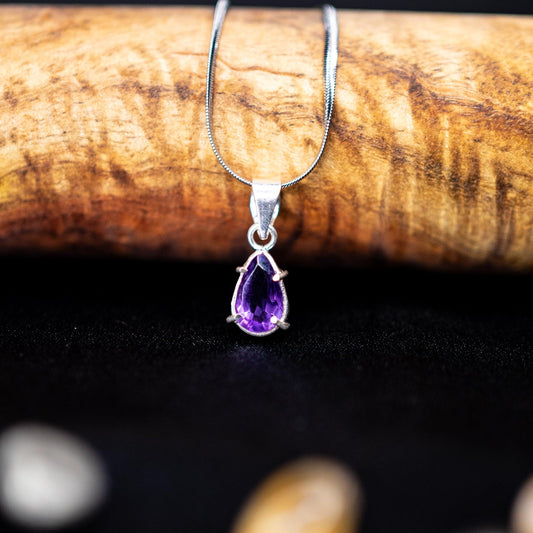 Amethyst Pendant Necklace | Genuine Healing Crystal Jewelry for Stress Relief, Intuition & Positive Energy – Natural Gemstone Pendant for Women & Men