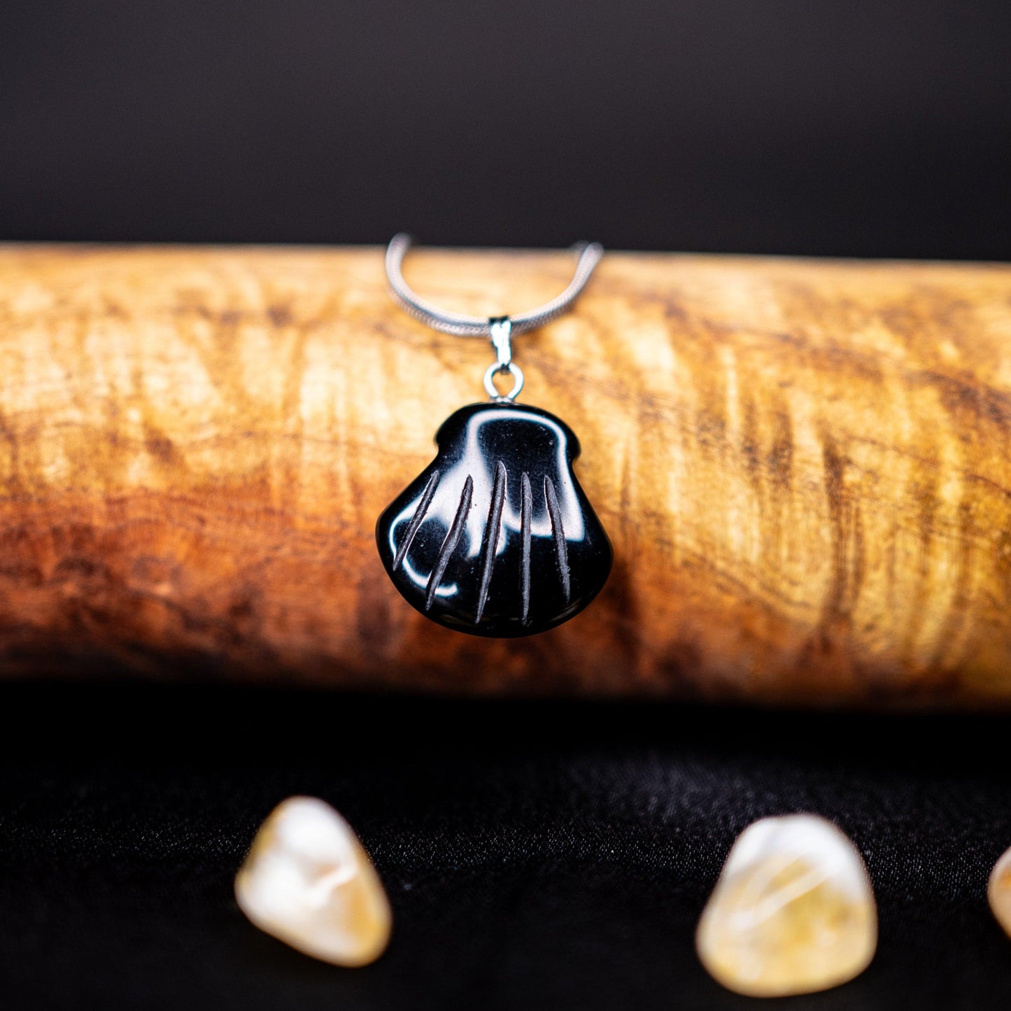 Black Obsidian Pendant | Authentic Healing Crystal for Protection and Energy Balance with Stainless Steel Chain