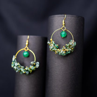Natural Green Jade Earrings | Handcrafted Gemstone Jewelry for Elegance and Prosperity