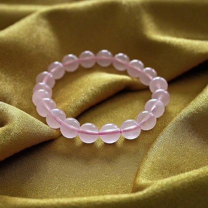 Rose Quartz Healing Crystal Bracelet | Natural Gemstone Jewelry for Love, Self-Care, and Positive Energy – Adjustable Chakra Bracelet for Women & Men