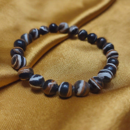 Sulemani Hakik Bracelet (Black Agate) | Natural Gemstone for Protection, Balance & Style