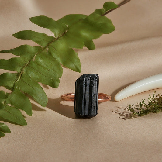 Black Tourmaline Ring | Shielding Energy in a Stylish Setting