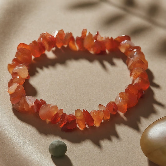 Carnelian Chip Bracelet | Stackable Gemstone Jewelry for Motivation & Creativity