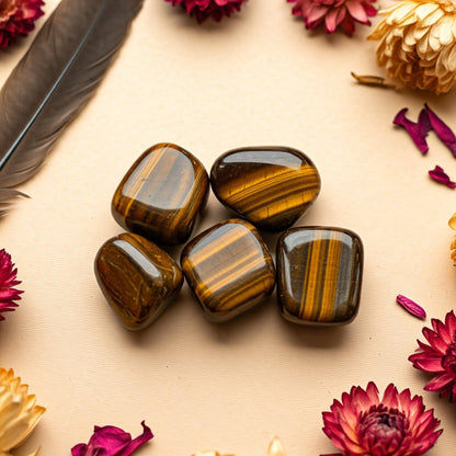 Tiger Eye Tumble Stone | Authentic Healing Crystal for Courage, Confidence & Protection