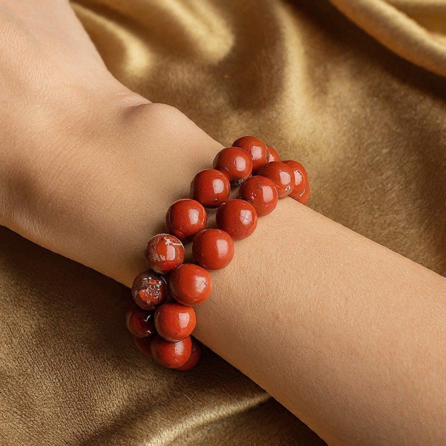 Red Jasper Bracelet | Natural Gemstone for Strength, Vitality & Grounding Energy