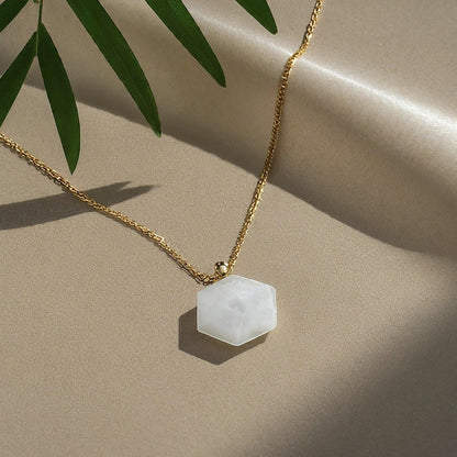 Clear Quartz Hexagonal Pendant | Attract Positivity & Focus with Modern Elegance