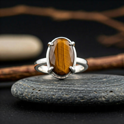 Tiger Eye Authentic Ring for Men & Women | Elegant Design, Positive Energy & Confidence Boost