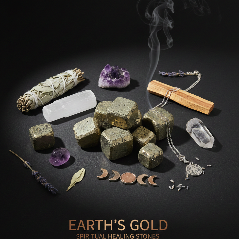 Pyrite Tumbled Stones | Natural Wealth & Protection Crystal Tumbles for Abundance, Energy & Home Decor