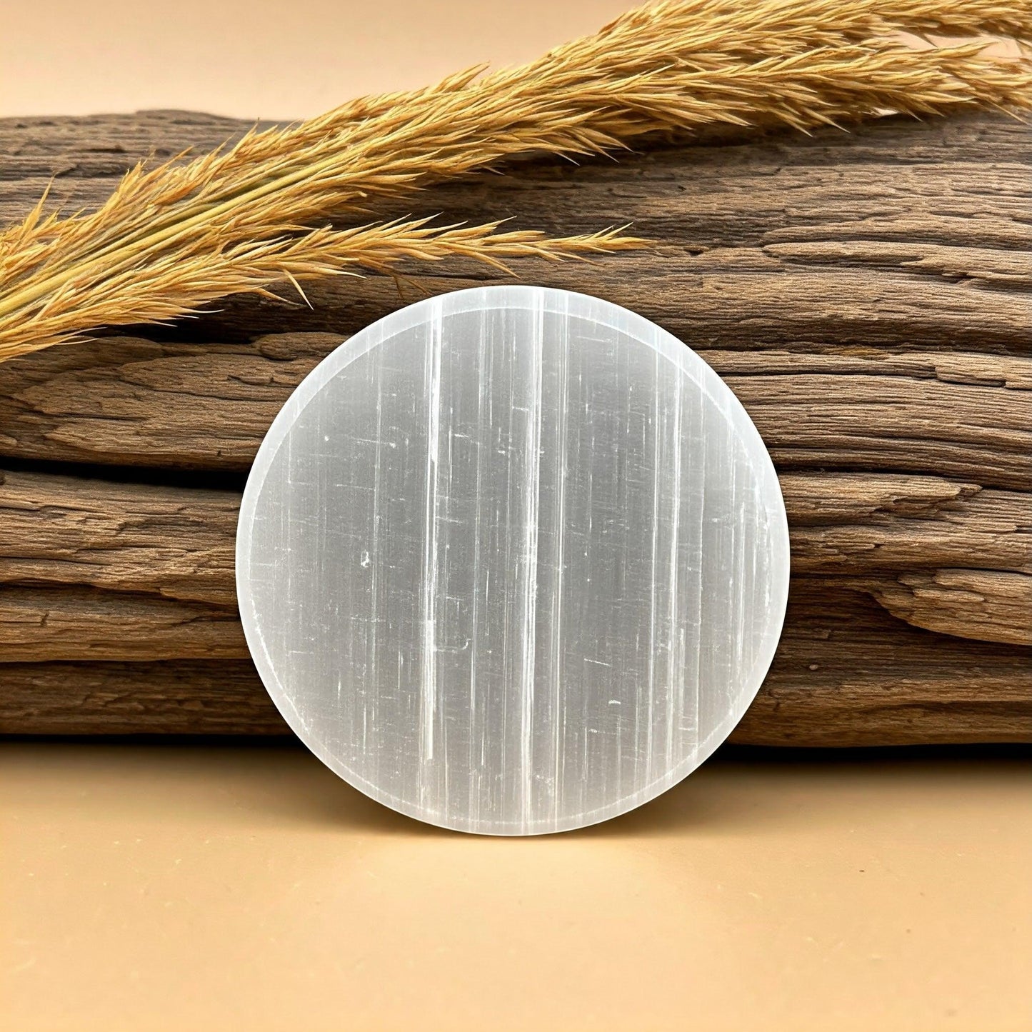 Selenite Round Charging Plate | Authentic Healing Crystal for Energy Cleansing and Aura Purification