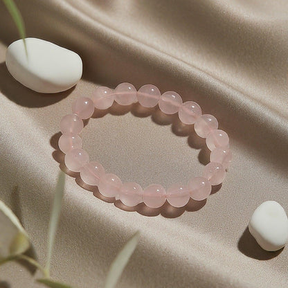 Rose Quartz Healing Crystal Bracelet | Natural Gemstone Jewelry for Love, Self-Care, and Positive Energy – Adjustable Chakra Bracelet for Women & Men