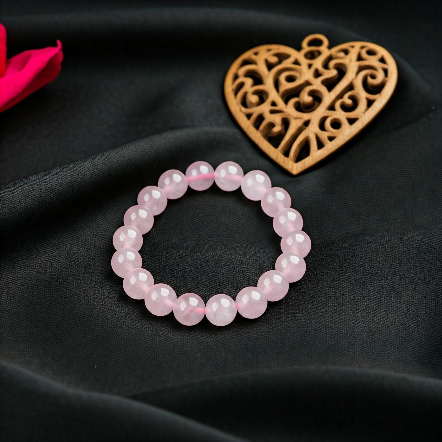 Rose Quartz Healing Crystal Bracelet | Natural Gemstone Jewelry for Love, Self-Care, and Positive Energy – Adjustable Chakra Bracelet for Women & Men