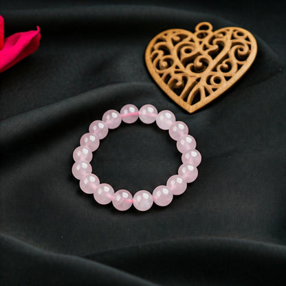 Rose Quartz Healing Crystal Bracelet | Natural Gemstone Jewelry for Love, Self-Care, and Positive Energy – Adjustable Chakra Bracelet for Women & Men