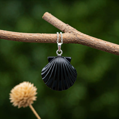 Black Obsidian Pendant | Authentic Healing Crystal for Protection and Energy Balance with Stainless Steel Chain