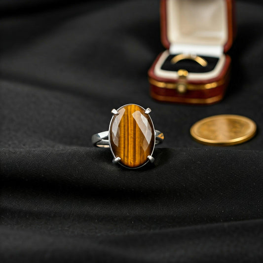 Tiger Eye Authentic Ring for Men & Women | Elegant Design, Positive Energy & Confidence Boost