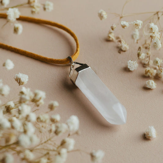 Clear Quartz Pencil Pendant | Enhance Clarity & Focus with This Crystal Gemstone