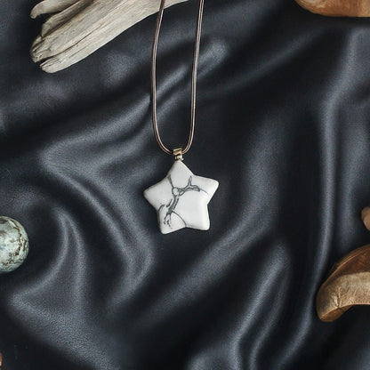 Howlite Star Pendant Necklace | Calming Energy, Stress Relief, Positivity